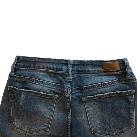 Judy Blue High Rise Denim Patch Boyfriend Jeans Medium Wash Women’s sz 3| 26 - Picture 5 of 16